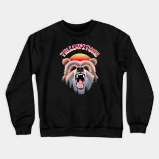 Grizzly Bear Face - Yellowstone Wildlife Crewneck Sweatshirt